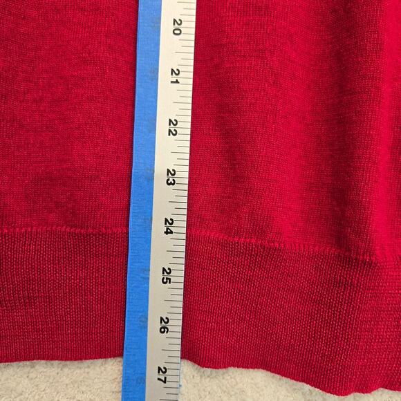 Calvin Klein 100% Extra Fine Merino Wool Red V-neck Pullover Sweater Men's XL - Picture 7 of 8